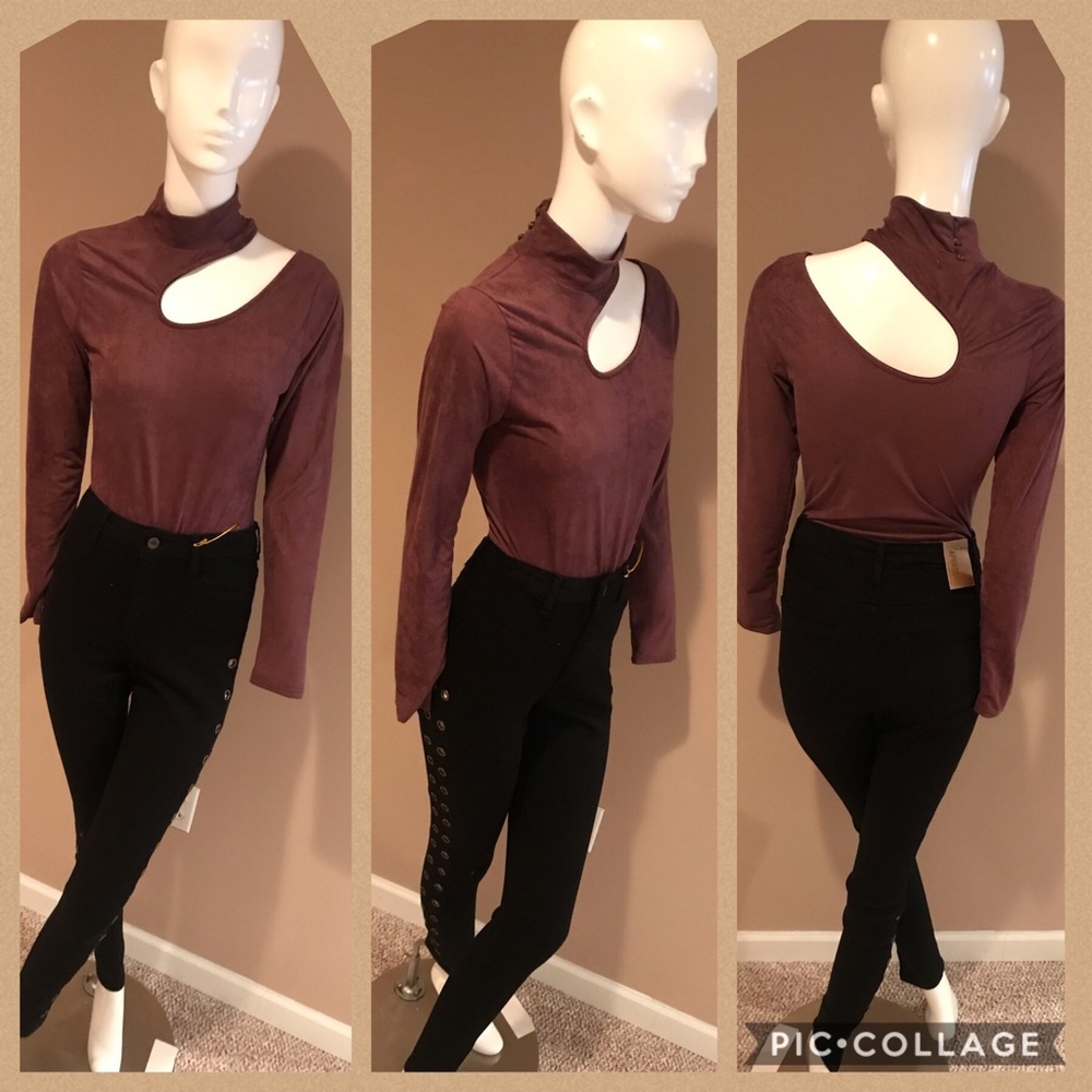 SALE!! Purple Cut-Out Bodysuit